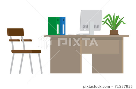 Computer desk, workplace cartoon business concept vector. Office room conceptual banner flat style Computer desk, workplace cartoon business concept vector. Office room conceptual banner flat style 71557935