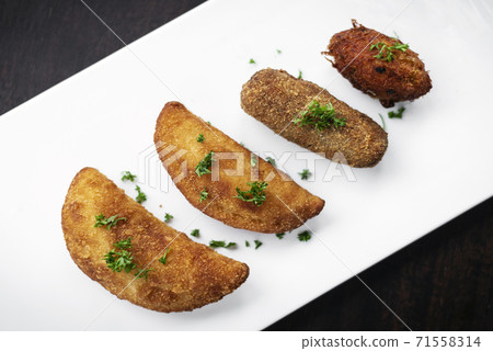 portuguese traditional mixed fried tapas snacks on plate portuguese traditional mixed fried tapas snacks on plate 71558314