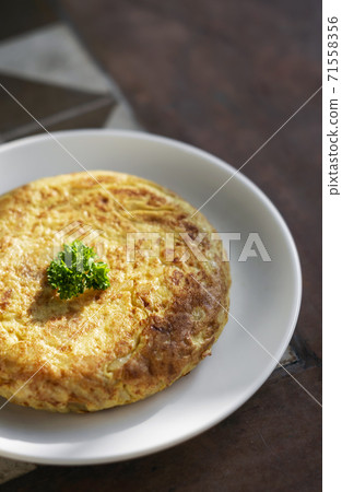 spanish tortilla omelet traditional tapas food on traditional rustic background spanish tortilla omelet traditional tapas food on traditional rustic background 71558356