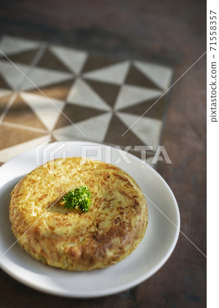 spanish tortilla omelet traditional tapas food on traditional rustic background spanish tortilla omelet traditional tapas food on traditional rustic background 71558357
