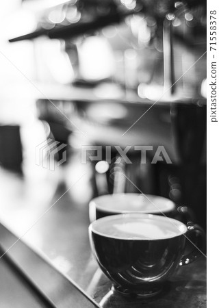 making espresso coffee close up detail with modern machine 71558378