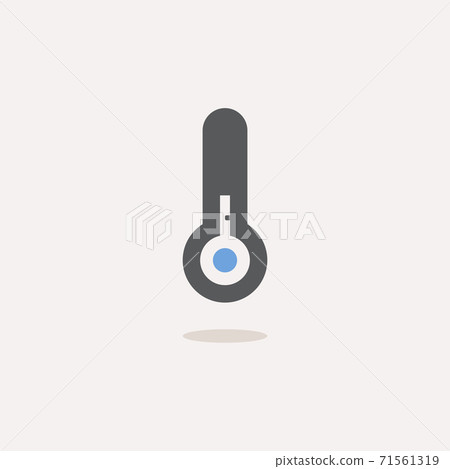 Termometer. Low temperatue. Color icon with shadow. Weather vector illustration Termometer. Low temperatue. Color icon with shadow. Weather vector illustration 71561319