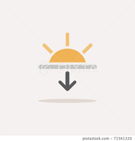 Sunset. Color icon with shadow. Weather vector illustration Sunset. Color icon with shadow. Weather vector illustration 71561320