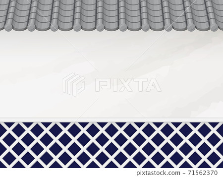 菜子牆和瓦屋頂牆的背景材料_日式插圖_臟 菜子牆和瓦屋頂牆的背景材料_日式插圖_臟 71562370