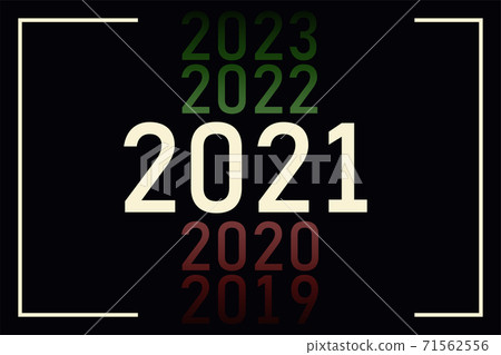 2021 new year number from the line - Stock Illustration [71562556] - PIXTA