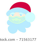 Vector ded moroz in a cap and a medical face mask. Health care during COVID-19 pandemic, virus prevention concept Christmas holidays 71563177