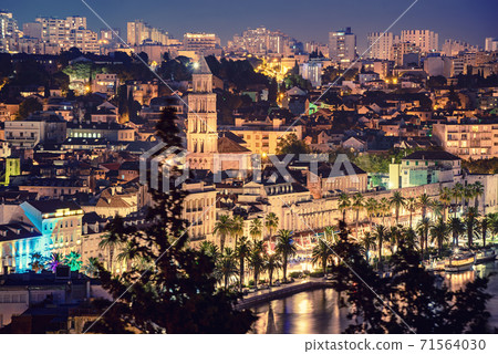 Split at night, Croatia 71564030