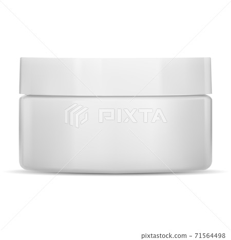 White cream jar. Plastic cosmetic container vector 71564498