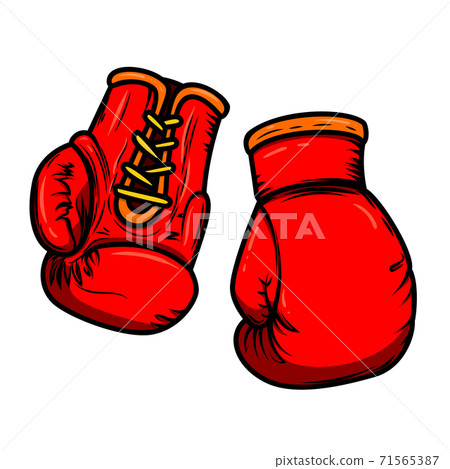Illustration of boxing gloves. Design elements for logo, label, sign, menu. 71565387