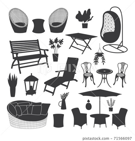 Vector illustration of garden and terrace furniture. 71566097