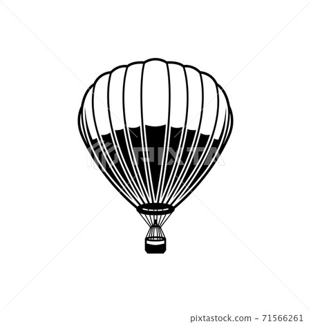 Air balloon illustration on white background. Design element for logo, label, emblem, sign, poster. 71566261