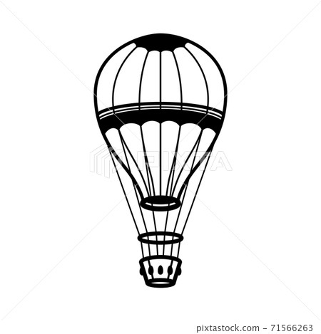 Air balloon illustration on white background. Design element for logo, label, emblem, sign, poster. 71566263