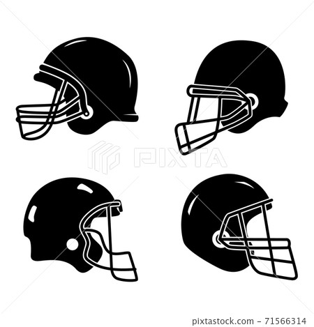 Set of helmets for american football isolated on white background. Design element for logo, label, emblem, sign, badge. 71566314