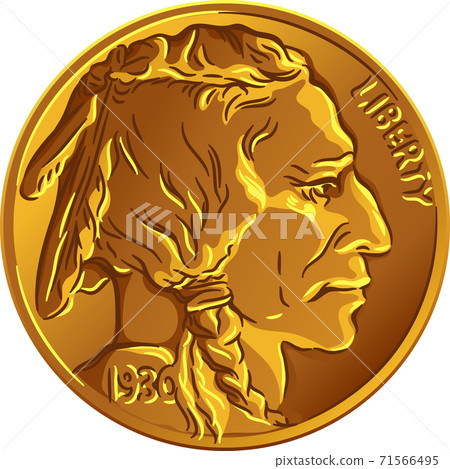 Vector American Buffalo gold coin 71566495