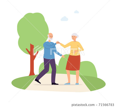 Elderly active people dancing and having fun flat vector illustration isolated. Elderly active people dancing and having fun flat vector illustration isolated. 71566783