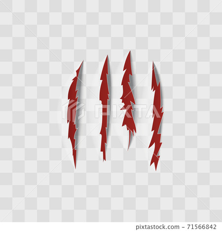 Vector illustration of realistic red scratches. 71566842