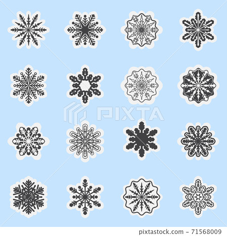 A set of vector snowflakes. A set of vector snowflakes. 71568009