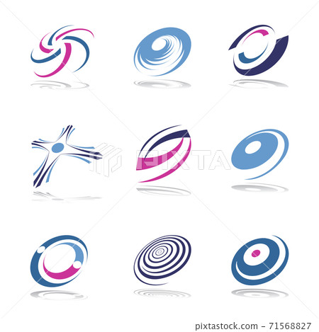 Spiral circle and cross shape design elements. Spiral circle and cross shape design elements. 71568827