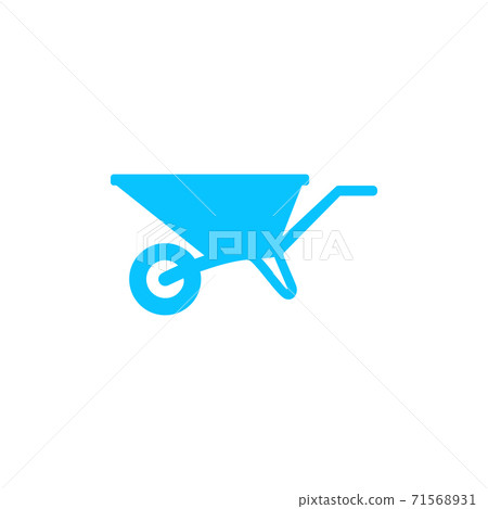 Wheelbarrow cart icon flat 71568931