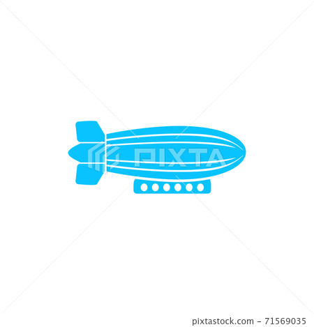 Airship zeppelin icon flat 71569035