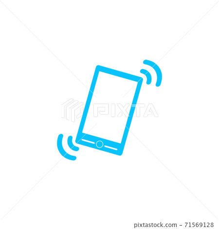Smart phone in silent mode icon flat. 71569128