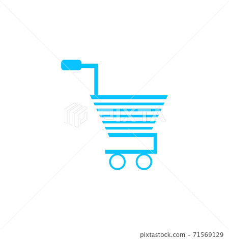 Trolley for products icon flat. Trolley for products icon flat. 71569129