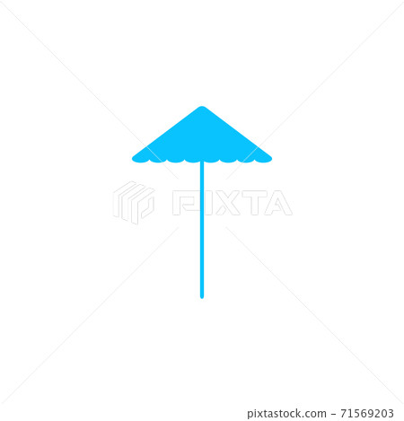 Beach umbrella icon flat. 71569203