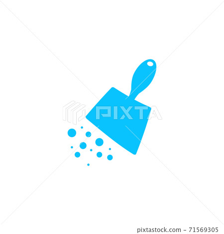 Scoop with garbage icon flat. Scoop with garbage icon flat. 71569305