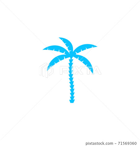 Coconut palm tree icon flat. Coconut palm tree icon flat. 71569360