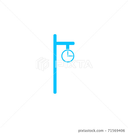 Street clock icon flat. Street clock icon flat. 71569406