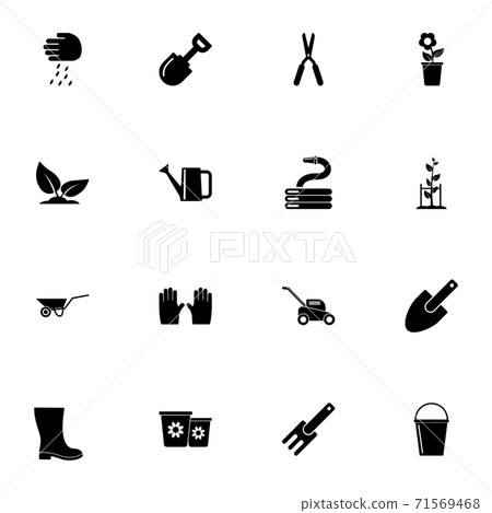 Garden icon - Expand to any size - Change to any colour. Perfect Flat Vector Contains such Icons as sprinkler, lawn, flower, mower, seed, grass, agriculture, boot, fertilizer, gardening, glove, leaf. Garden icon - Expand to any size - Change to any colour. Perfect Flat Vector Contains such Icons as sprinkler, lawn, flower, mower, seed, grass, agriculture, boot, fertilizer, gardening, glove, leaf. 71569468