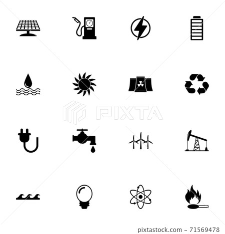 Energy icon - Expand to any size - Change to any colour. Perfect Flat Vector Contains such Icons as power, water, gas, electricity, lightning, pump, plug, leaf, drop, battery, oil, fuel, flame, pipe. Energy icon - Expand to any size - Change to any colour. Perfect Flat Vector Contains such Icons as power, water, gas, electricity, lightning, pump, plug, leaf, drop, battery, oil, fuel, flame, pipe. 71569478