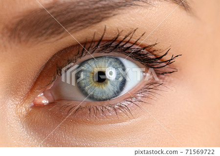 Amazing female blue and green colored wide opened eye Amazing female blue and green colored wide opened eye 71569722