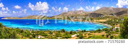 Dodecanese islands of Greece - Leros with splendid tranquil beaches 71570280