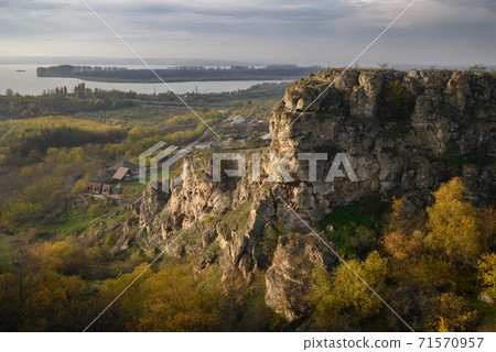 View to limestone Duruitoare Gorge, Riscani, Moldova View to limestone Duruitoare Gorge, Riscani, Moldova 71570957