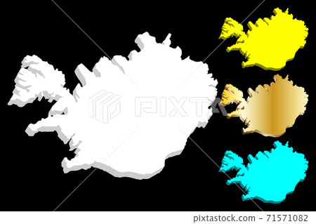 3D map of Iceland - Stock Illustration [71571082] - PIXTA