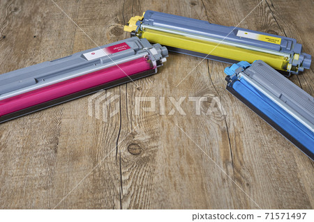 Three toner cartridges for color laser printers. 71571497