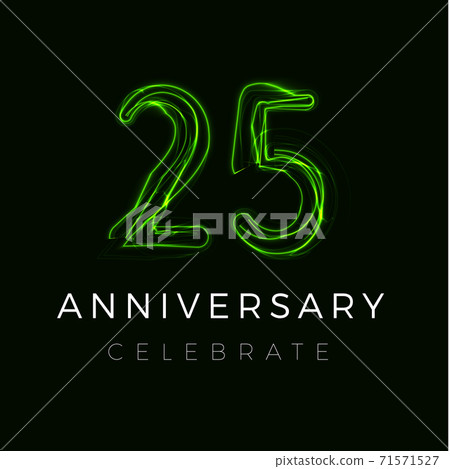 twenty five, twenty fifth Anniversary poster for party. 25 years sign. 25th birthday celebrate. Vector illustration 71571527