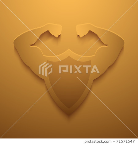 Vector modern concept shield and muscle icon 71571547