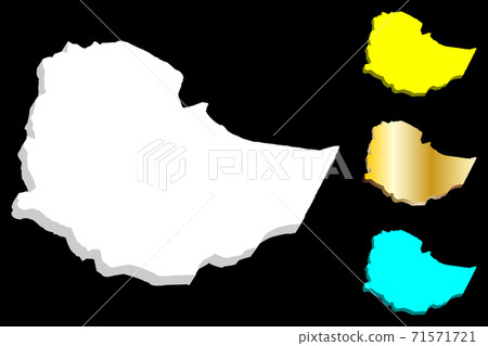 3D Map Of Ethiopia 71571721 PIXTA   71571721 