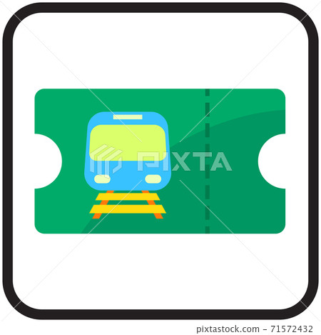 train ticket flat icon design - Stock Illustration [71572432] - PIXTA