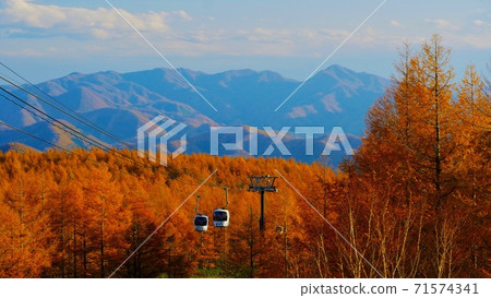 Ropeway and autumn scenery Ropeway and autumn scenery 71574341