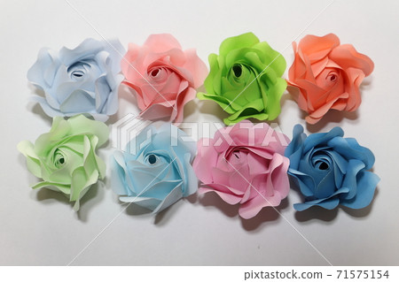 Handmade rose flowers made from origami Handmade rose flowers made from origami 71575154