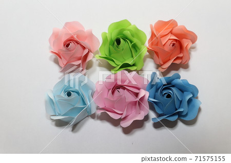 Handmade rose flowers made from origami Handmade rose flowers made from origami 71575155