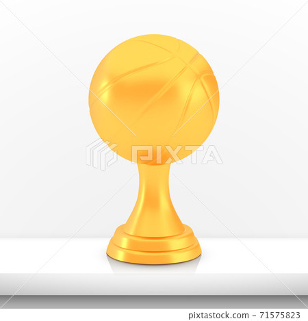 Winner basketball cup award, golden trophy logo isolated on white shelf table background Winner basketball cup award, golden trophy logo isolated on white shelf table background 71575823