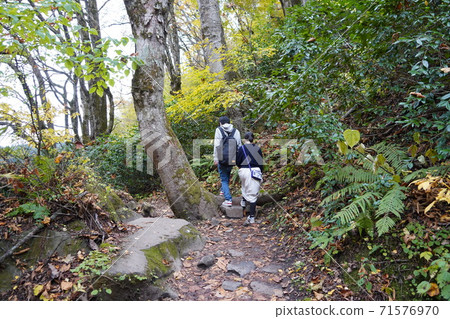 On the way to Naena Waterfall, which has been selected as one of the 100 best waterfalls in Japan 71576970
