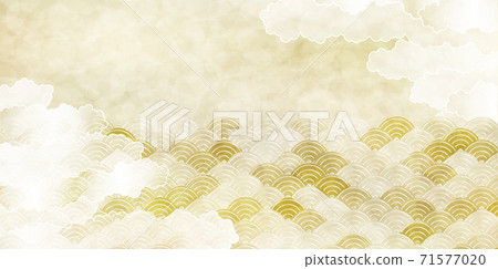 日式新年賀卡水彩背景 日式新年賀卡水彩背景 71577020