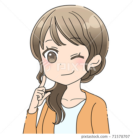 Female facial expression _ wink - Stock Illustration [71578707] - PIXTA