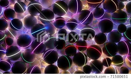 Abstract background of spheres with neon light Abstract background of spheres with neon light 71580651