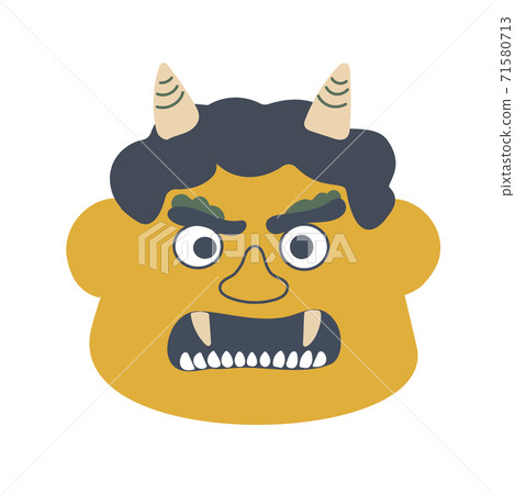 Setsubun Yellow Demon Mask - Stock Illustration [71580713] - PIXTA